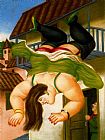 Mujer cayendo de un balcon by Fernando Botero